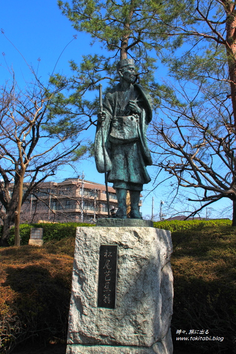 埼玉県草加市 宿場町「草加宿」松尾芭蕉像