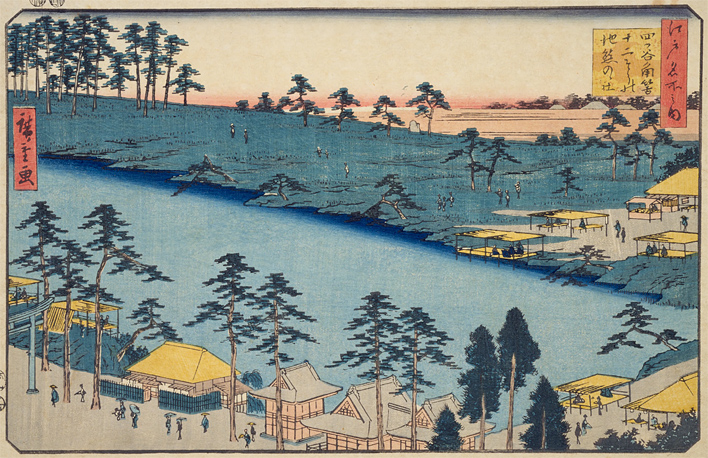 「四谷角筈十二そうの池熊のゝ社」 初代 歌川広重作（出典：国立国会図書館）