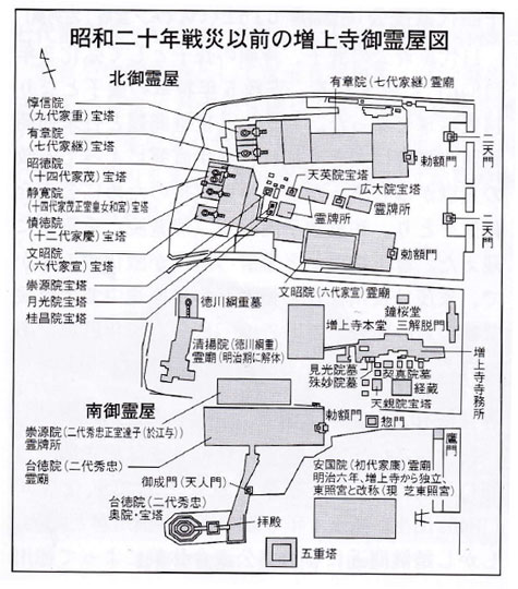戦災以前の増上寺御霊屋図（東京都港区）