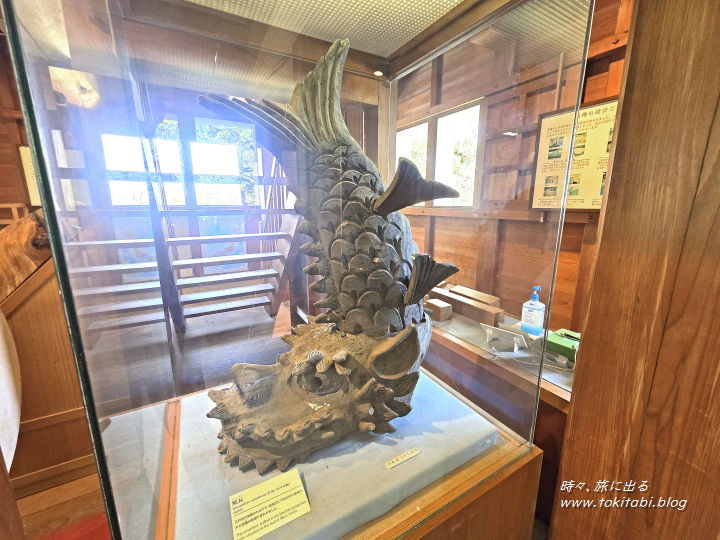 土浦城跡　東櫓　鯱の展示（茨城県土浦市）