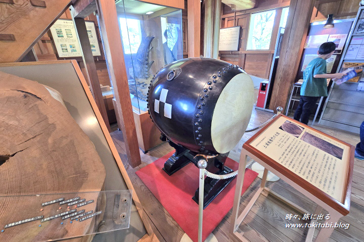 土浦城跡　東櫓　太鼓の展示（茨城県土浦市）
