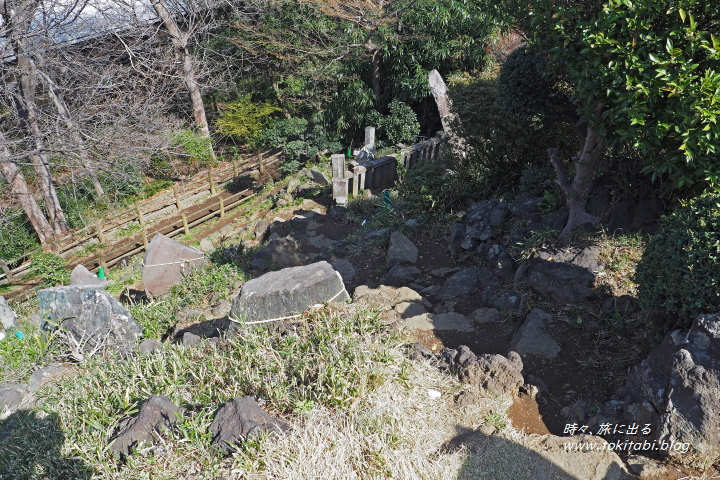 田子山富士塚　頂上付近から見下ろす（埼玉県志木市）