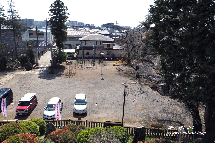田子山富士塚　山頂からの眺望（埼玉県志木市）
